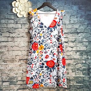 LOFT | Gypsy Boho Prairiecore Ethereal White Floral Shift Dress